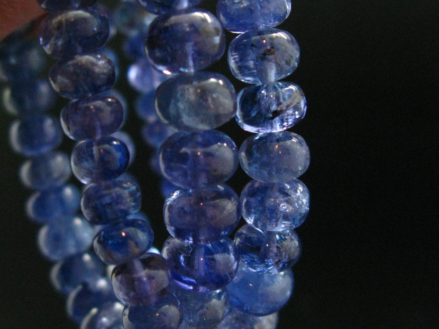 Gem Tanzanite Zoisite Necklace Beads From Tanzania - 19" - 41.12 Grams