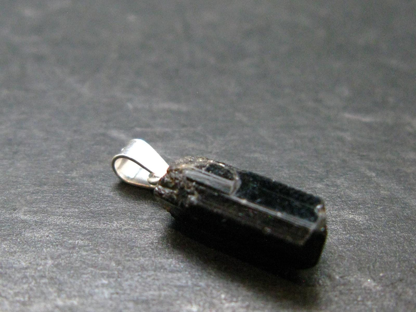 Nice Rare Terminated Epidote Crystal Silver Pendant From Peru - 0.8" - 1.08 Grams