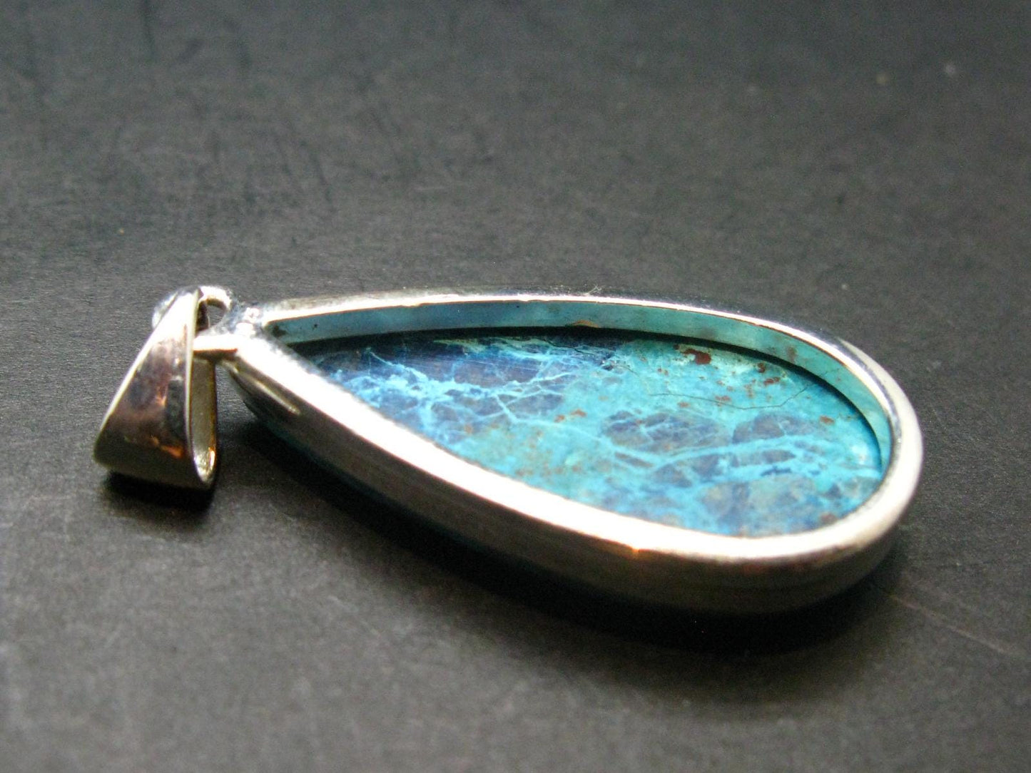 Shattuckite Silver Pendant from Namibia - 1.7" - 7.58 Grams