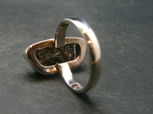 Large Meteorite Campo Del Cielo Sterling Silver Ring From Argentina - 5.24 Grams - Size 7