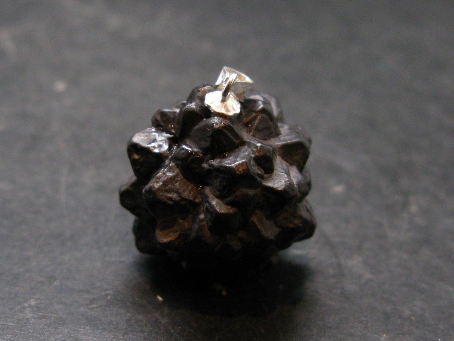 Very Rare Z-Stone (Limonite after Marcasite) Silver Pendant from Sahara Dessert, Egypt - 1.1" - 14.13 Grams