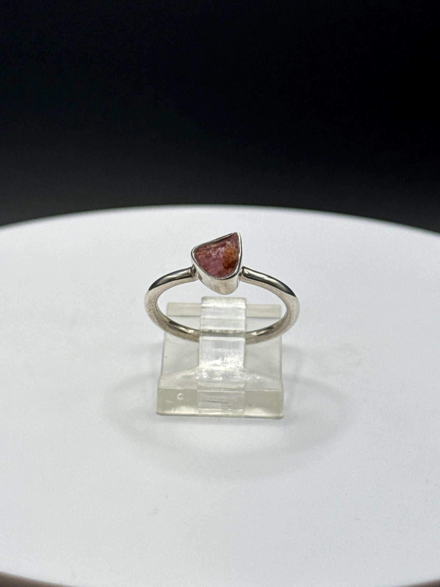 Pezzottaite Sterling Silver Ring – Natural Pink Gemstone - Size 6