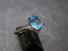Facetted Blue Topaz Sterling Silver Ring With CZ - 2.0 Grams - Size 8