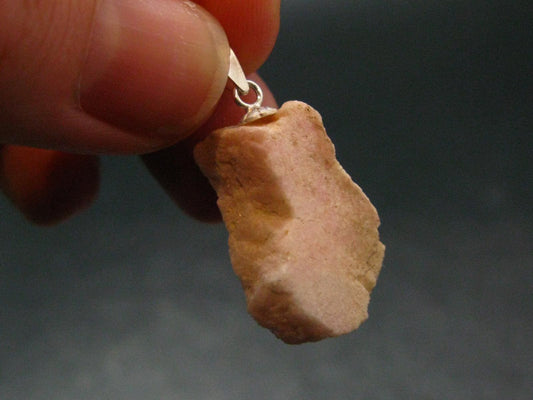 Rare Pink Tugtupite Sterling Silver Pendant From Greenland - 1.1" - 3.05 Grams