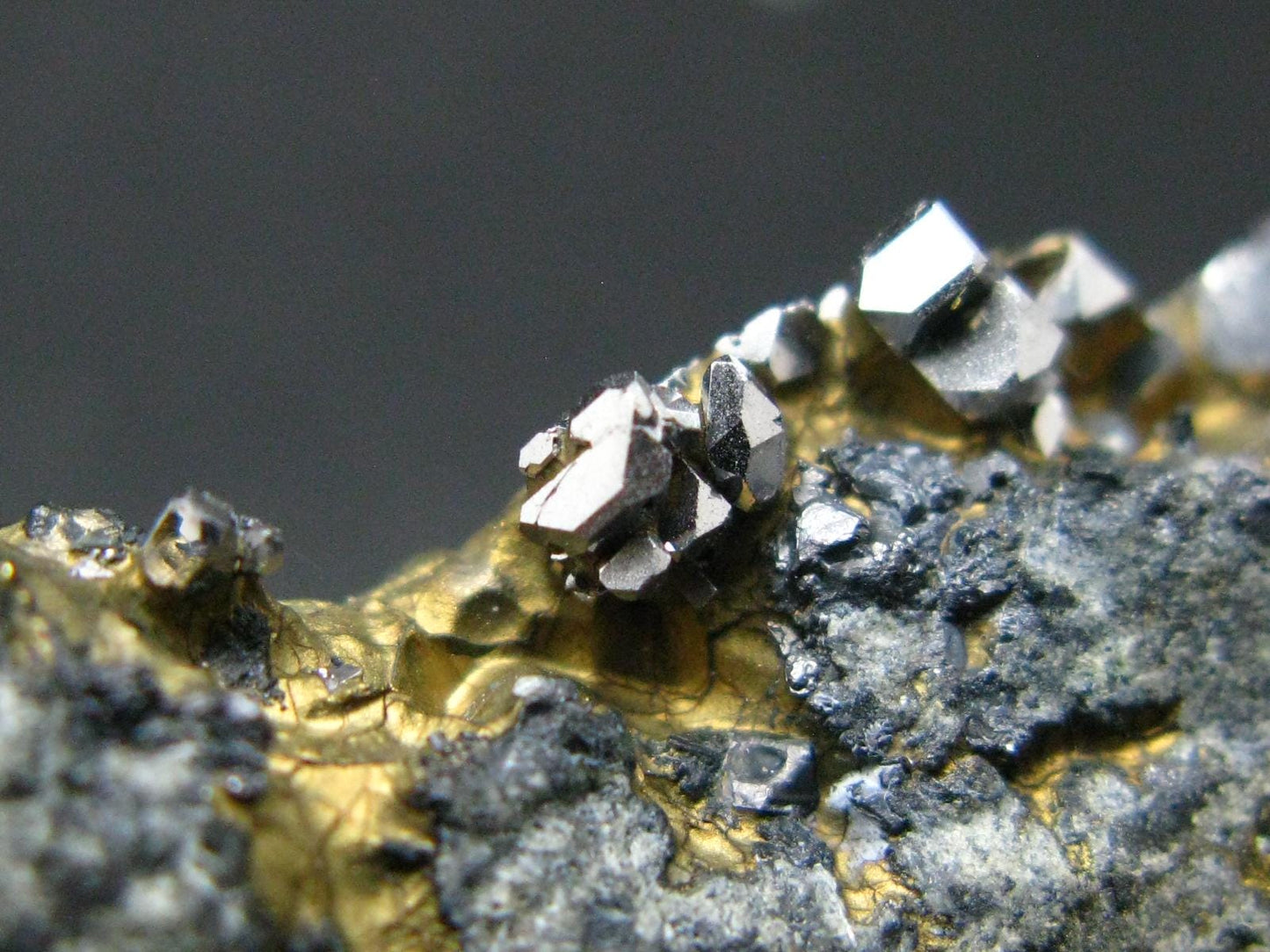 Sperrylite Crystals On Matrix From Norilsk Russia - 2.5" - 15+ Crystals