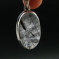 Large Tourmalinated Quartz Crystal Silver Pendant From Brazil - 1.6" - 7.33 Grams