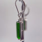 Green Helenite Emerald Cut Earrings – Halo Sterling Silver Dangle Earrings