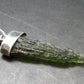Gem Moldavite Tektite SS Pendant From Czech Republic - 2.1" - 5.8 Grams