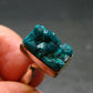 Emerald Green Dioptase Crystal Silver Ring from Congo - 4.82 Grams - Size 6