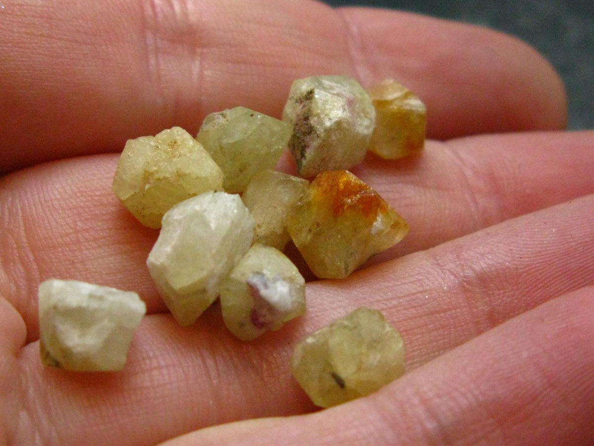 Lot of 10 Large Rhodizite Rhodozite Crystals from Madagascar - 25.0 Carats