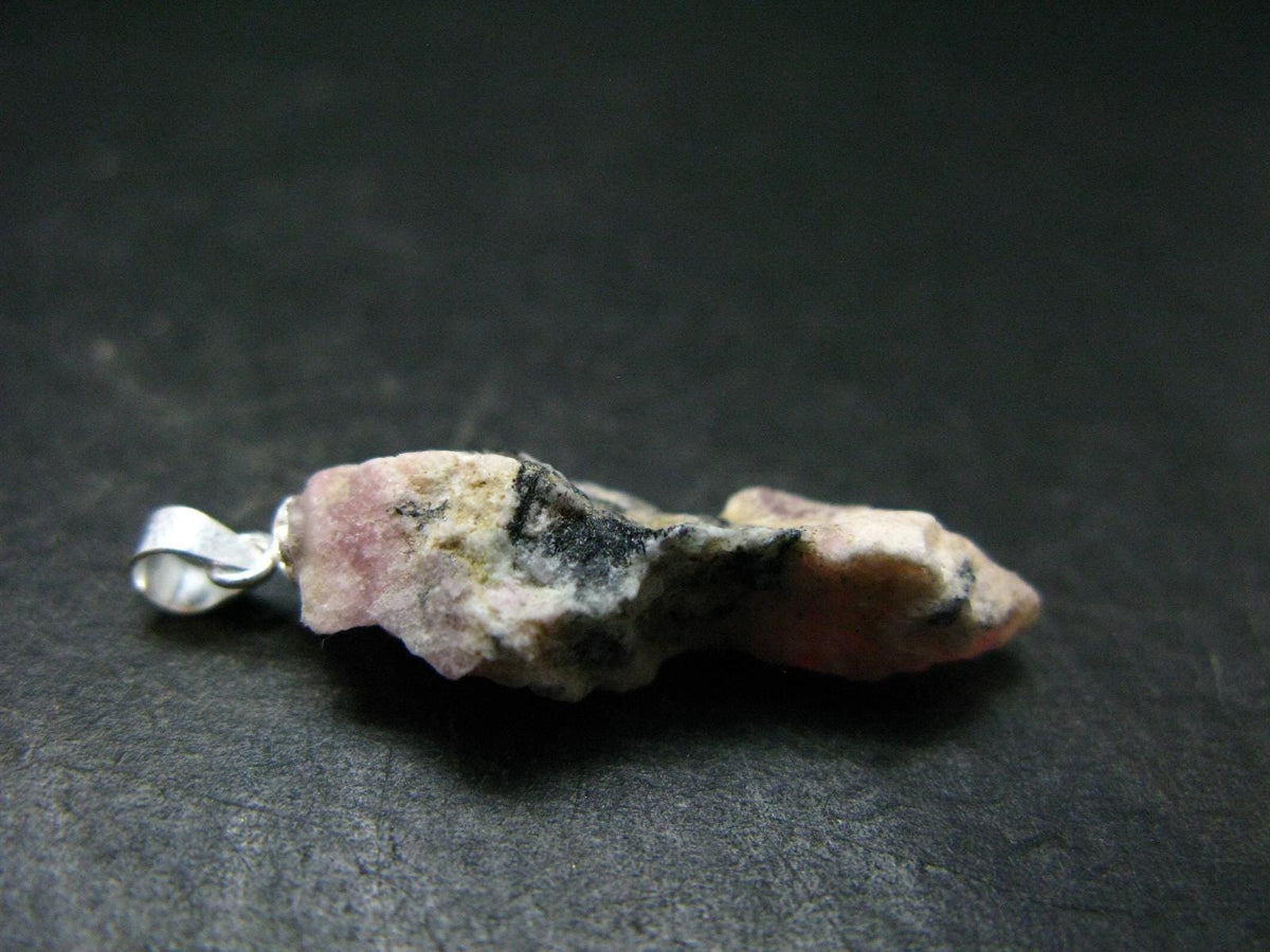 Rare Pink Tugtupite Sterling Silver Pendant From Greenland - 1.4" - 2.17 Grams