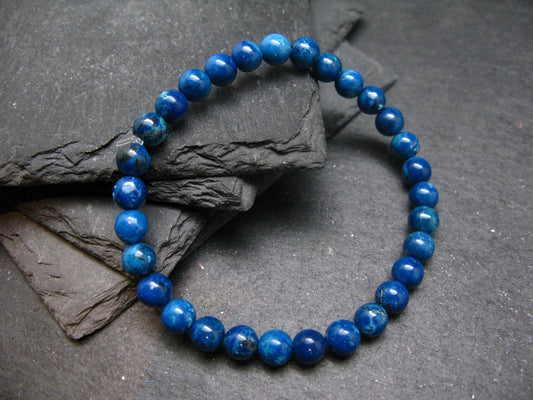 Shattuckite Genuine Bracelet ~ 7 Inches ~ 6mm Round Beads