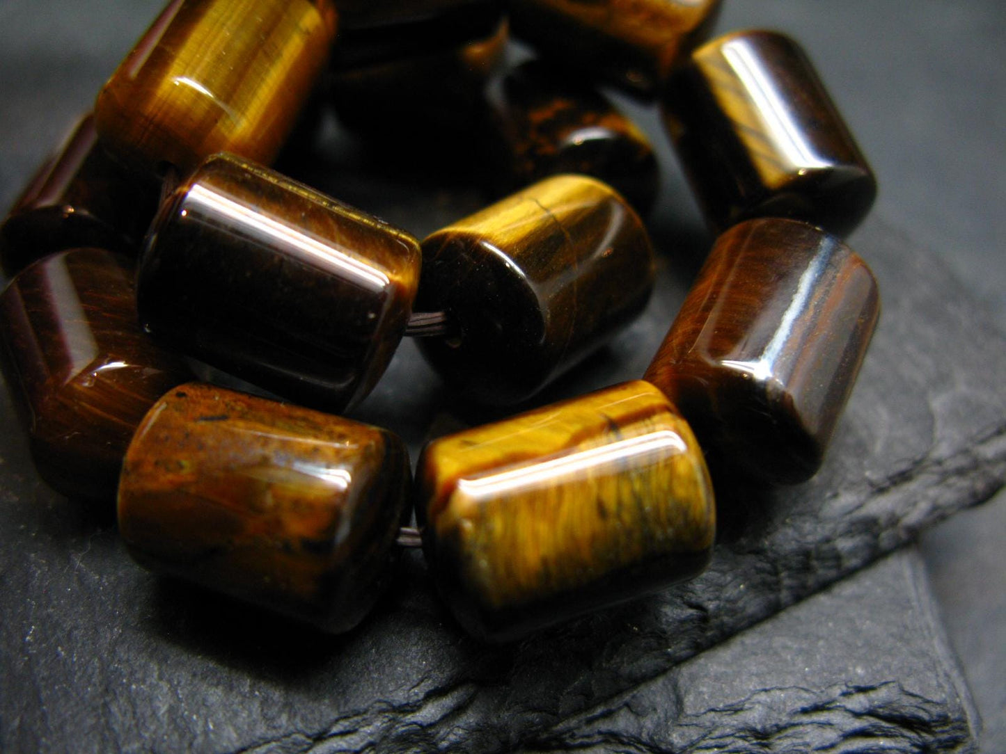 Tiger Eye Genuine Bracelet ~ 7 Inches ~ 13mm Oval Beads