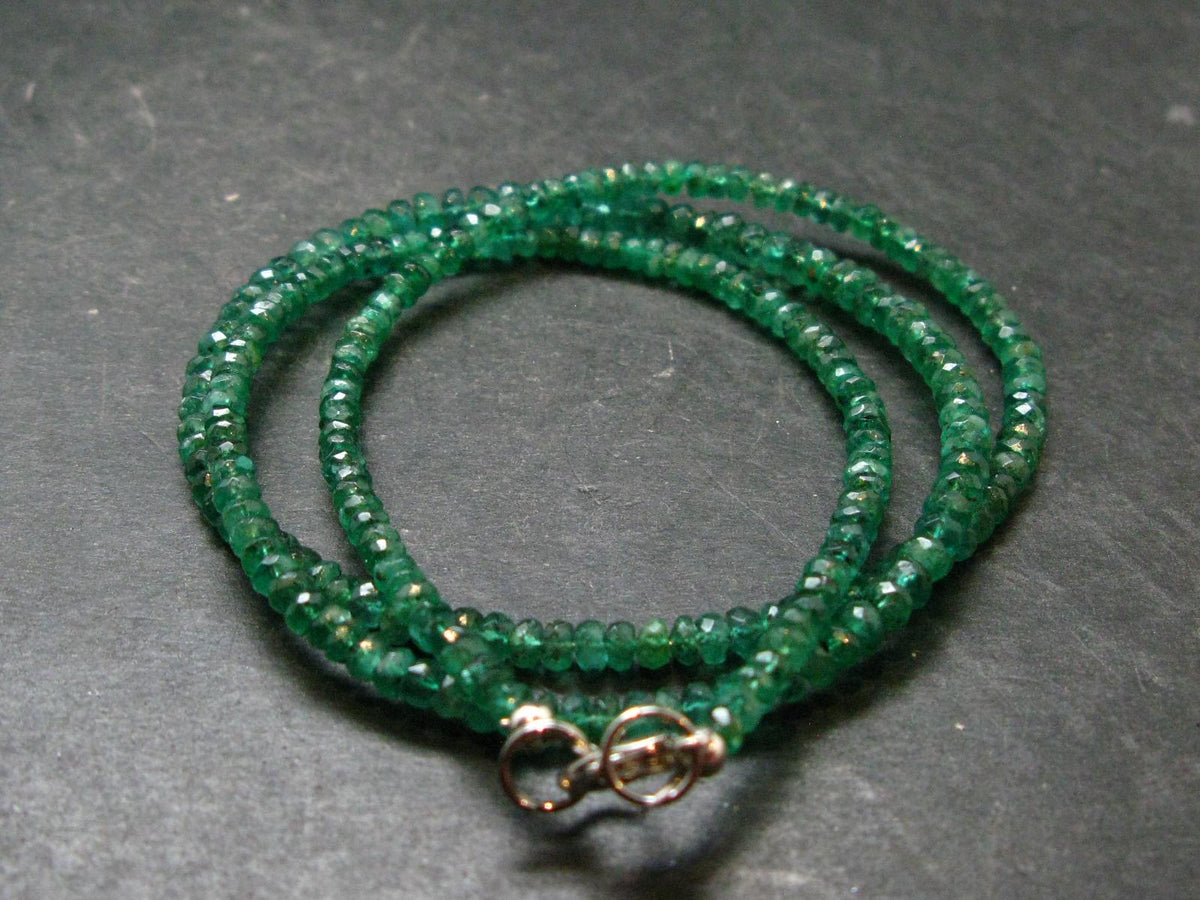 Emerald Faceted Necklace From Colombia - 21" - 10.96 Grams