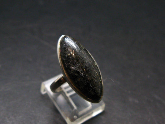 Real!! Very Rare Nuumite Nuummite Sterling Silver Ring from Greenland - 5.0 Grams - Size 6.25