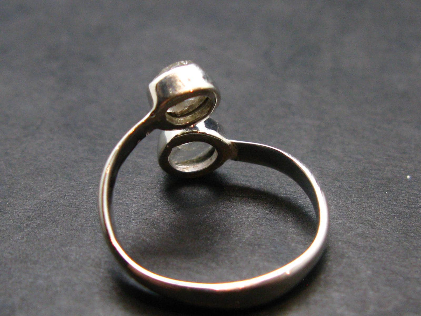 Gray Herderite Silver Ring from Africa - Size 7 - 1.95 Grams