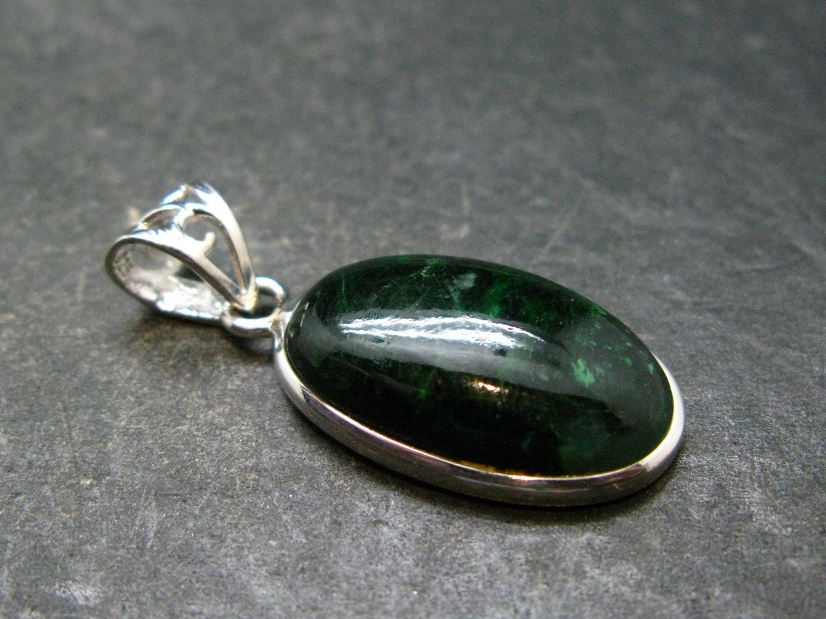 Extremely Rare Natural Maw Sit Sit Crystal Silver Pendant from Myanmar - 1.3" - 4.0 Grams