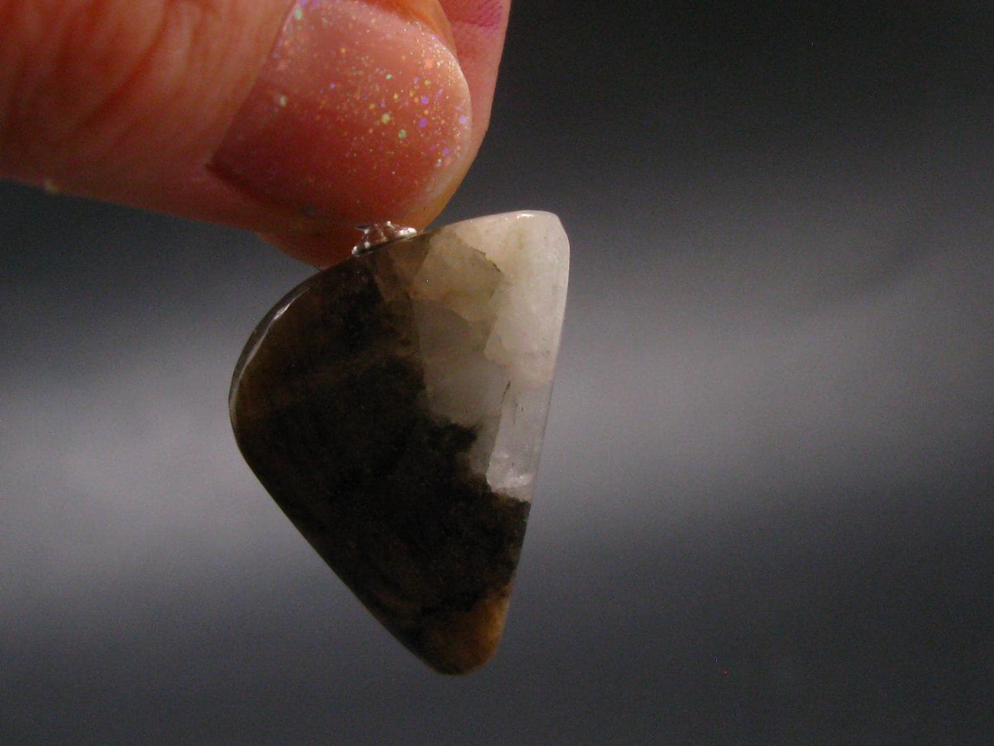 Phenakite Phenacite Tumbled Silver Pendant from Russia - 1.2" - 6.51 Grams