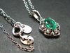 Emerald Silver Pendant W/Chain From Colombia - 0.46 Carats