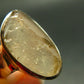 Natural Gem Raw Libyan Desert Glass Tektite Sterling Silver Ring from Libya - Size 9 - 8.96 Grams