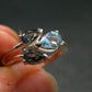 Facetted Blue Topaz Sterling Silver Ring - 1.9 Grams - Size 7