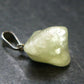 Rare Gemmy Yellowish-Green Brazilianite Terminated Crystal Silver Pendant From Brazil - 0.7" - 1.67 Grams