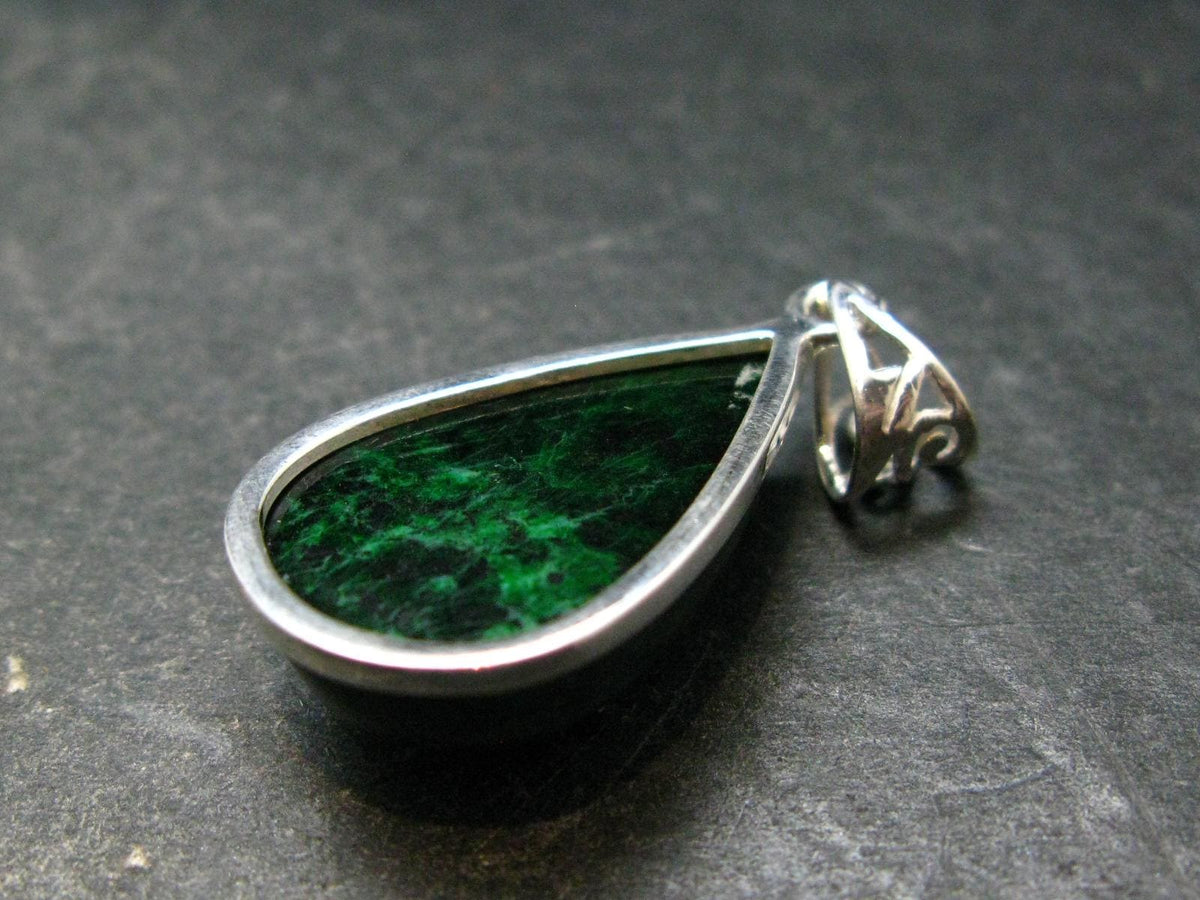 Extremely Rare Natural Maw Sit Sit Crystal Silver Pendant from Myanmar - 1.5" - 6.69 Grams
