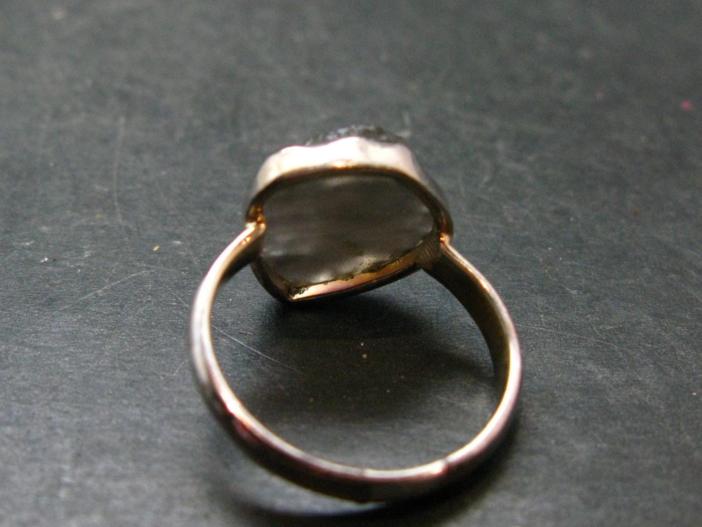 Rare Saffordite Cintamani Pseudotektite Ring from Arizona USA - 4.0 Grams, Size 10