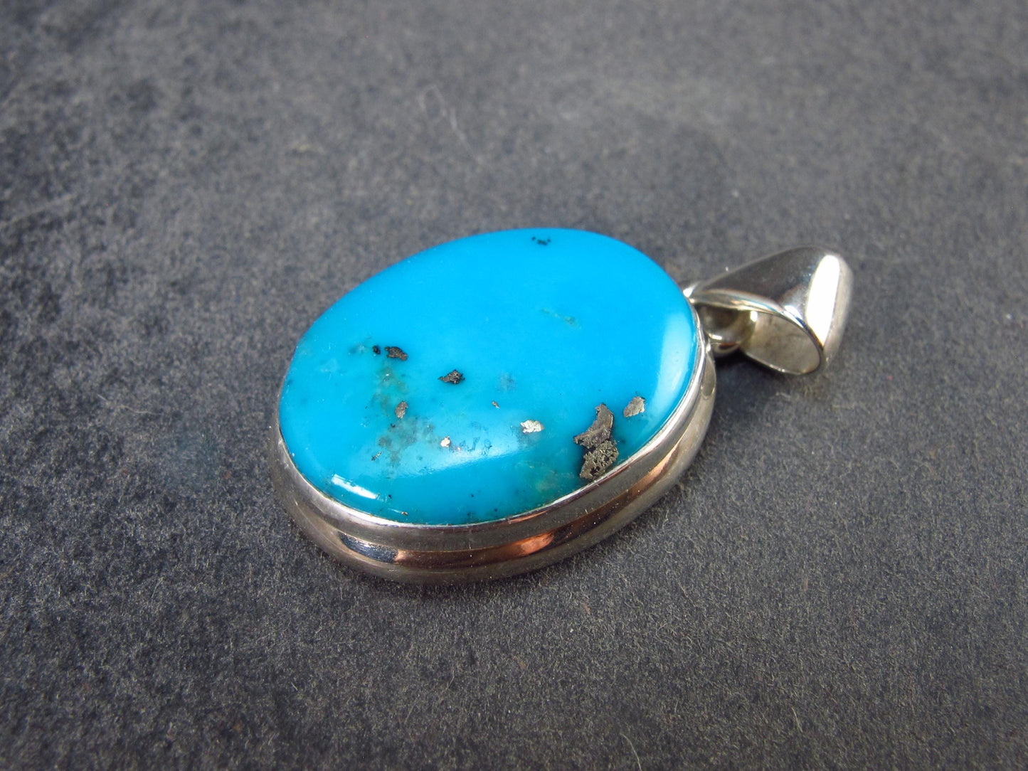 Turquoise Silver Pendant - 1.2" - 4.99 Grams