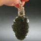Raw Moldavite Tektite And Polished Libyan Tektite Silver Pendant - 2.2" - 9.10 Grams