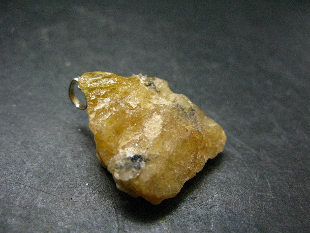 Heliodor (Yellow Beryl) Crystal Silver Pendant From Brazil - 1.4" - 10.37 Grams