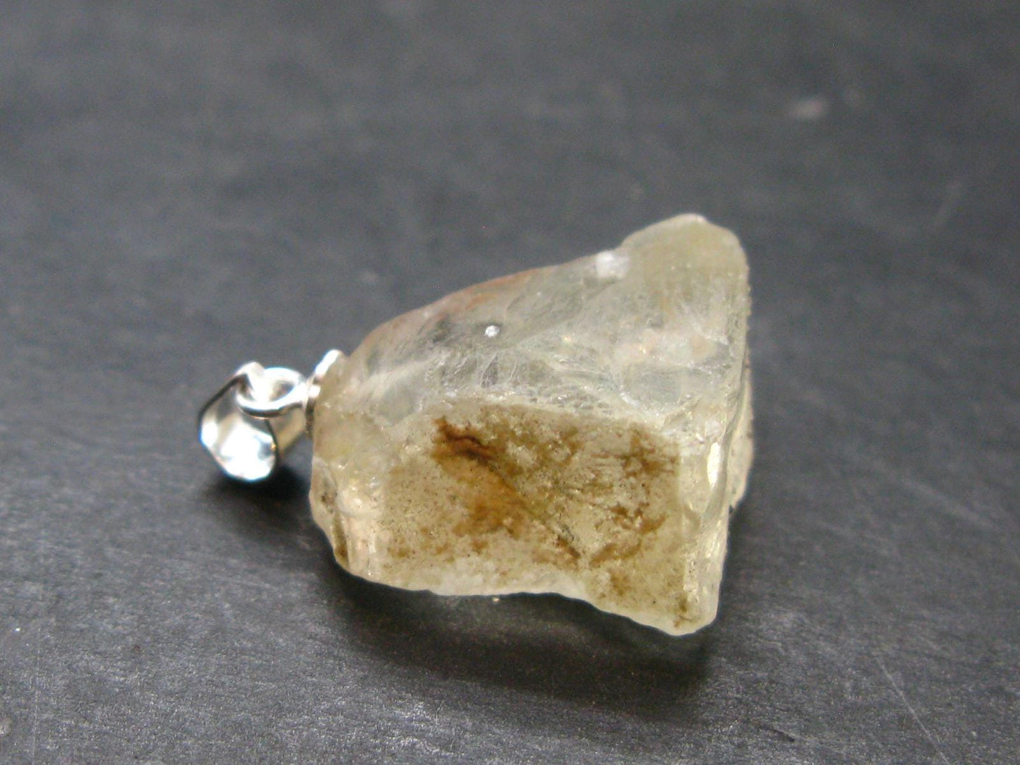Bytownite Golden Labradorite Silver Pendant From Mexico - 0.9"