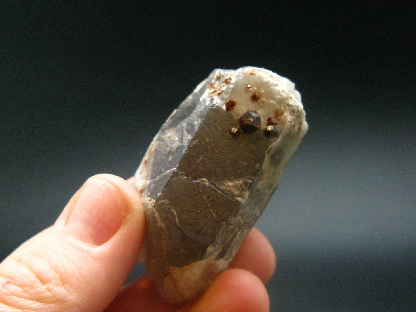 Spessartine Spessartite Garnet On Smoky Quartz Crystal From China - 1.9" - 37.07 Grams