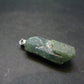 Unpolished Terminated Neon Blue Apatite Silver Pendant From Brazil - 1.2" - 4.54 Grams
