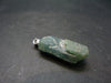 Unpolished Terminated Neon Blue Apatite Silver Pendant From Brazil - 1.2" - 4.54 Grams