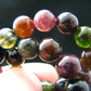 Watermelon Bicolor Tourmaline Genuine Bracelet ~ 7 Inches ~ 9mm Round Beads