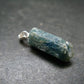 Unpolished Terminated Neon Blue Apatite Silver Pendant From Brazil - 1.0" - 1.97 Grams