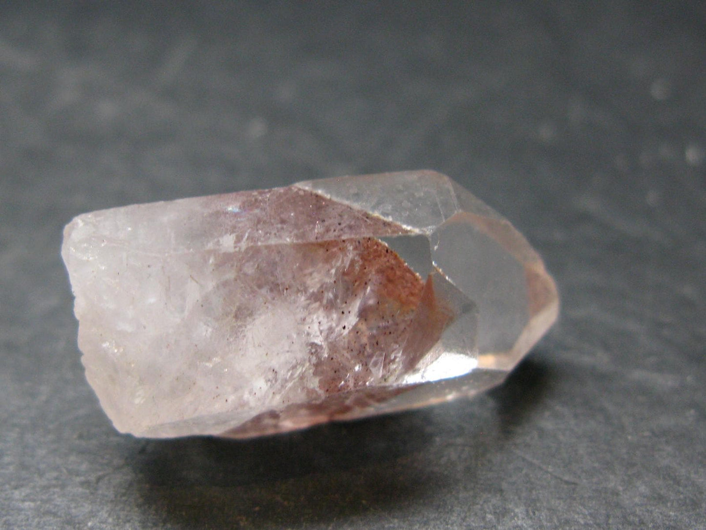 Phantom Hematite in Quartz Crystal From India - 1.1" - 6.51 Grams