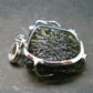 Large Gem Moldavite Tektite SS Pendant From Czech Republic - 6.44 Grams - 1.3"