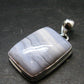 Rare Blue Lace Holly Chalcedony Agate Silver Plated Pendant From Malawi - 1.5" - 9.03 Grams