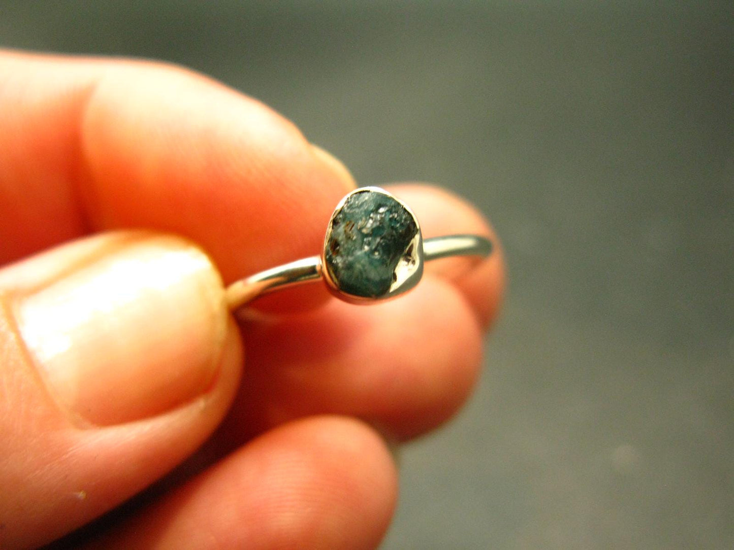 Rare Grandidierite Silver Ring From Madagascar - Size 6 - 1.75 Grams