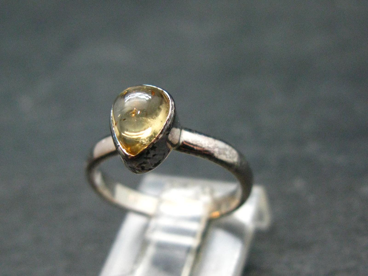 Fabulous Untreated Faceted Gem Imperial Topaz 925 Silver Ring from Brazil - Size 5 - 2.35 Grams