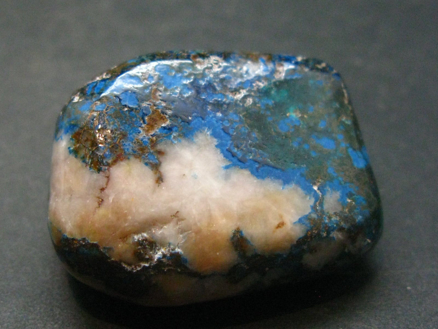 Quantum Quattro Tumbled Malachite Dioptase Shattuckite Chrysocola Stone - 1.2" - 25.10 Grams