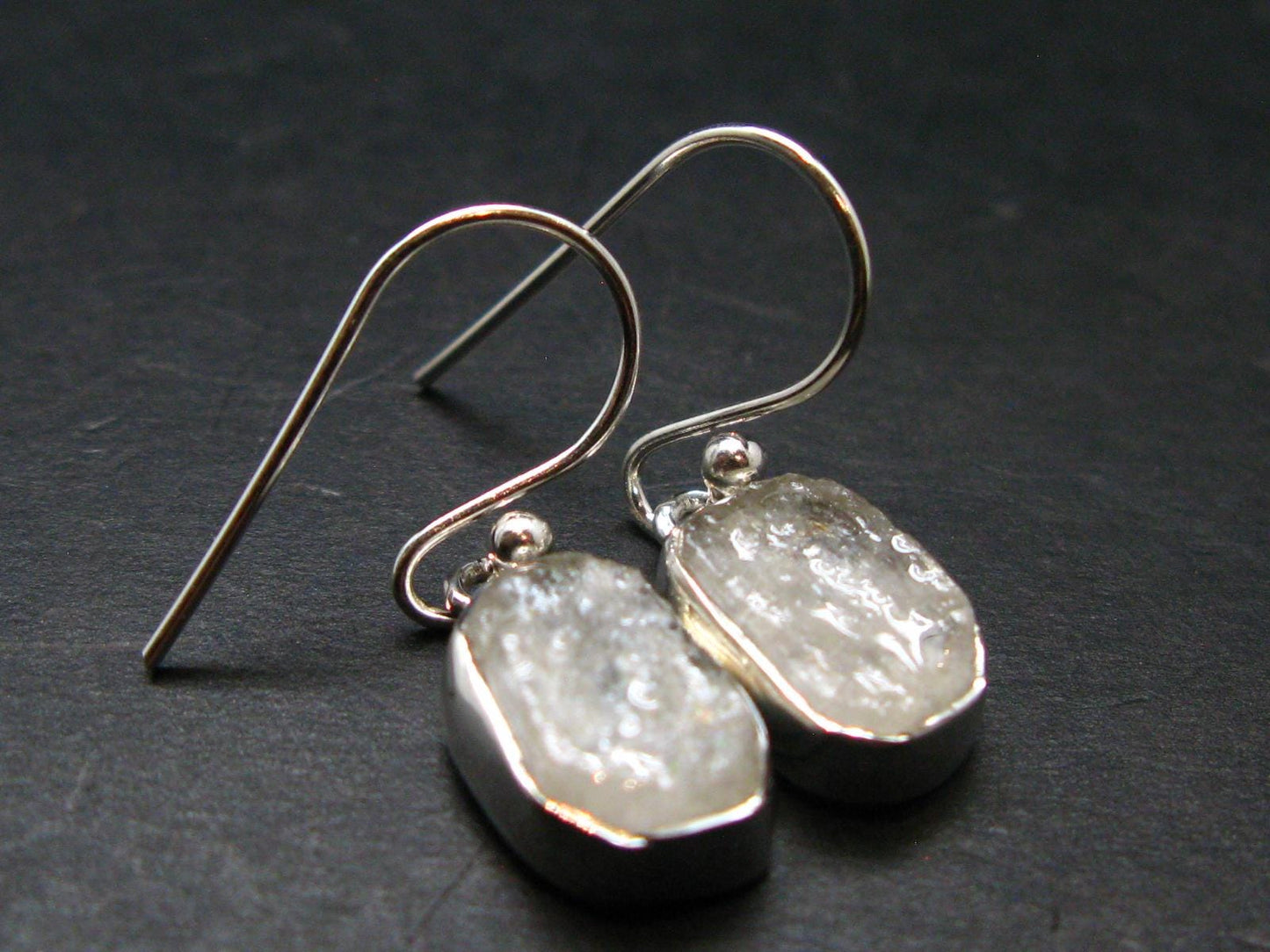 Natrolite Silver Earrings From Russia - 2.82 Grams