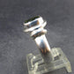 Moldavite Tektite Facetted Silver Ring from Czech Republic - Size 8 - 6.75 Grams