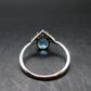 Facetted Blue Topaz Sterling Silver Ring With CZ - 2.0 Grams - Size 8