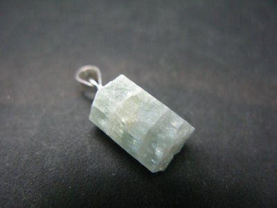 Fantastic Gemmy Aquamarine Crystal Silver Pendant From Brazil - 0.7" - 1.35 Grams