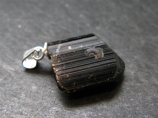 Nice Rare Terminated Epidote Crystal Silver Pendant From Peru - 1.0" - 6.07 Grams