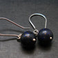 Rare Black Opal Silver |Earrings From Australia - 1.0" - 1.97 Grams