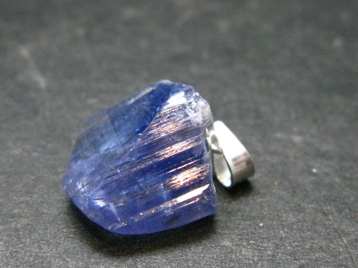 Tanzanite Pendant In Sterling Silver From Tanzania - 0.7" - 1.88 Grams